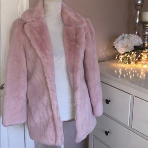 Fake fur baby pink coat